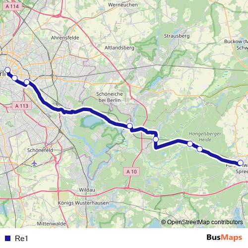 Re1 bus Line Map