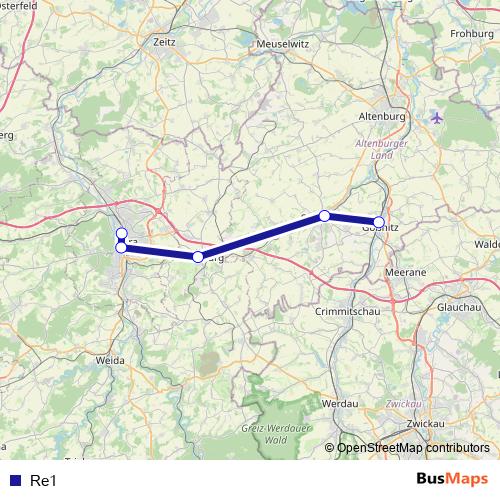 Re1 bus Line Map