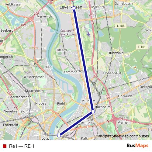 Re1 bus Line Map