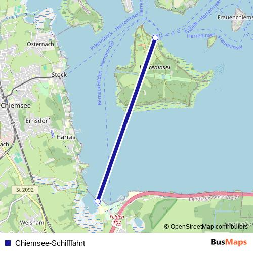 Chiemsee-Schifffahrt ferry Line Map