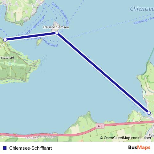 Chiemsee-Schifffahrt ferry Line Map