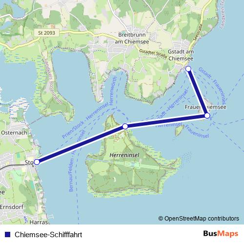 Chiemsee-Schifffahrt ferry Line Map