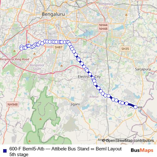 600-F Beml5-Atb bus Line Map