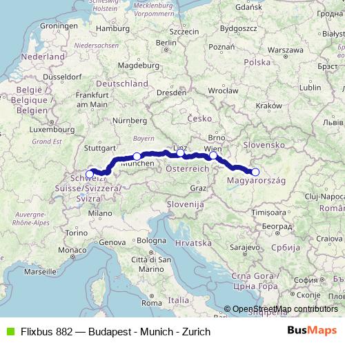 Flixbus 882 bus Line Map