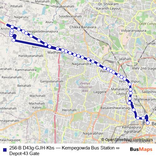 256-B D43g-GJH-Kbs bus Line Map
