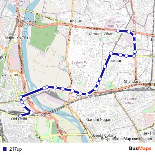 217up bus Line Map