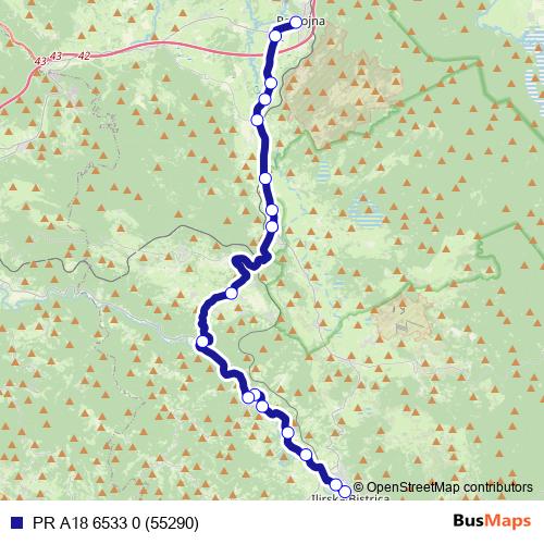 PR A18 6533 0 (55290) bus Line Map