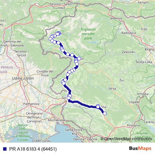 PR A18 6183 4 (64451) bus Line Map