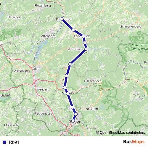 Rb91 rail Line Map