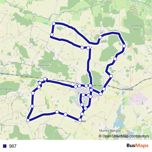987 bus Line Map