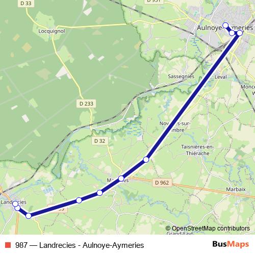 987 bus Line Map