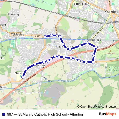987 bus Line Map