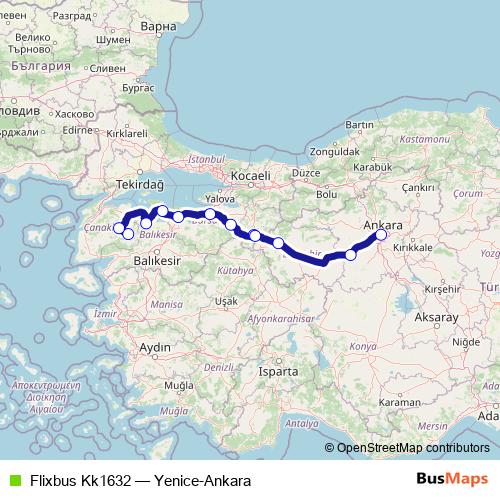 Flixbus Kk1632 bus Line Map
