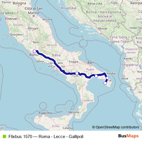 Flixbus 1570 bus Line Map