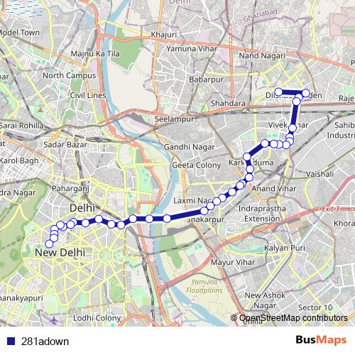 281adown bus Line Map