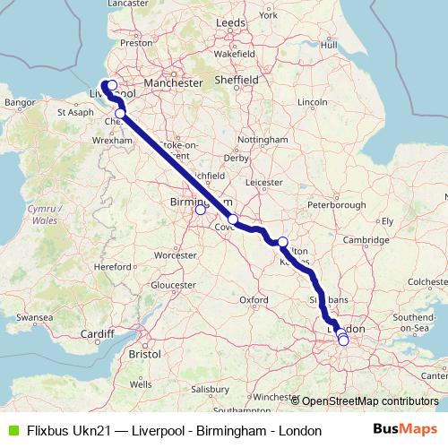 Flixbus Ukn21 bus Line Map