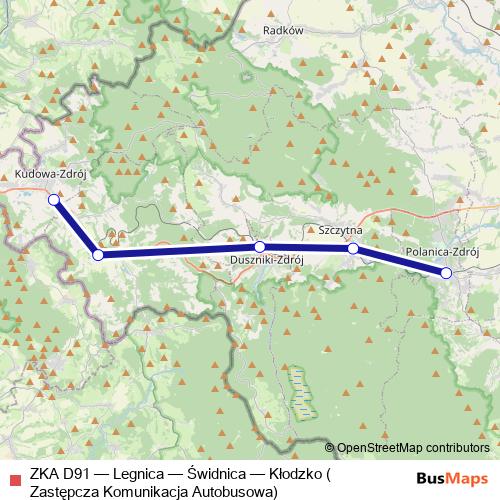 ZKA D91 bus Line Map