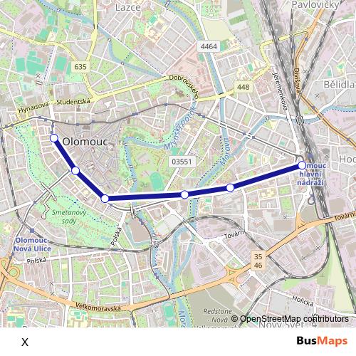 X bus Line Map