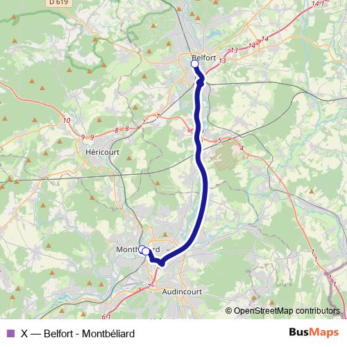 X bus Line Map