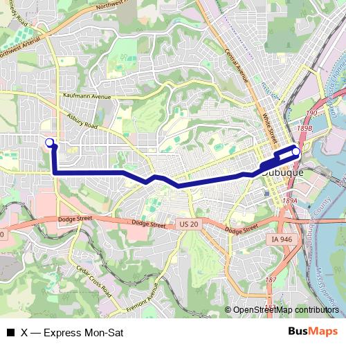 X bus Line Map