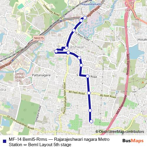 MF-14 Beml5-Rrms bus Line Map