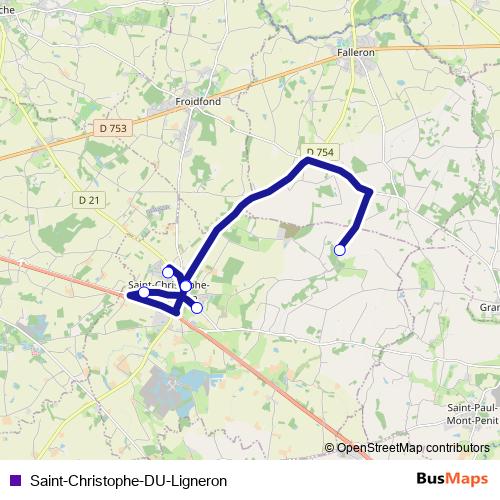 Saint-Christophe-DU-Ligneron bus Line Map