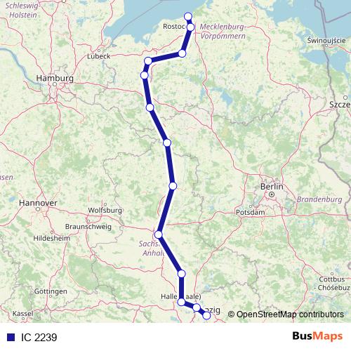 IC 2239 rail Line Map