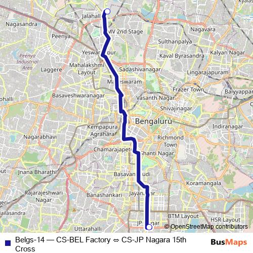 Belgs-14 bus Line Map