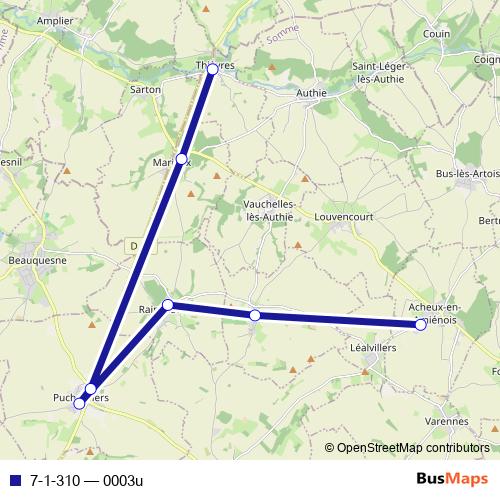 7-1-310 bus Line Map