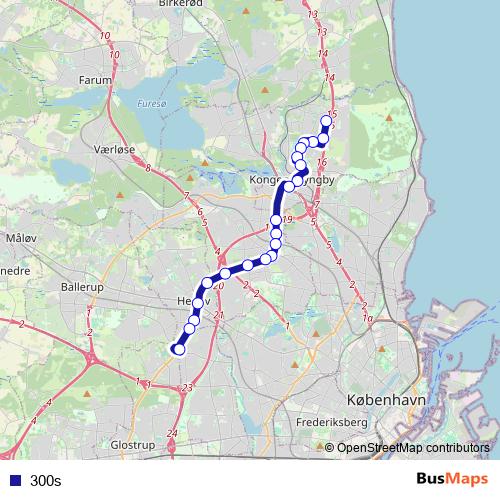 300s bus Line Map