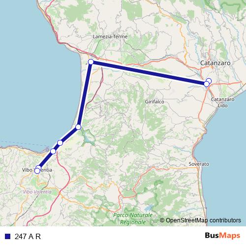 247 A R bus Line Map