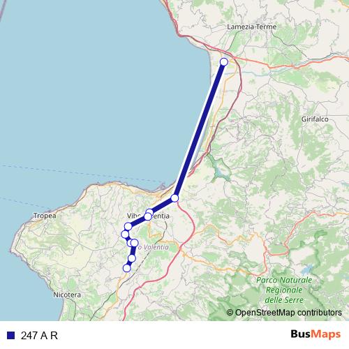 247 A R bus Line Map