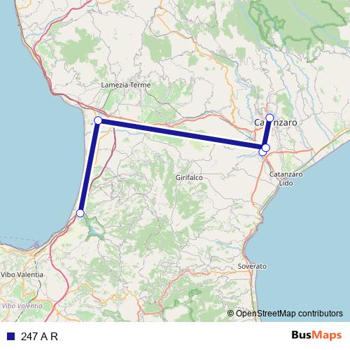247 A R bus Line Map
