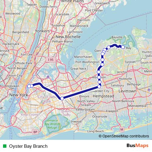 Oyster Bay Branch rail Line Map