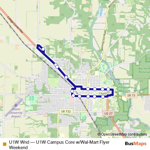 U1W Wnd bus Line Map