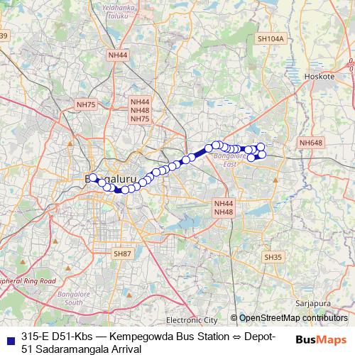 315-E D51-Kbs bus Line Map