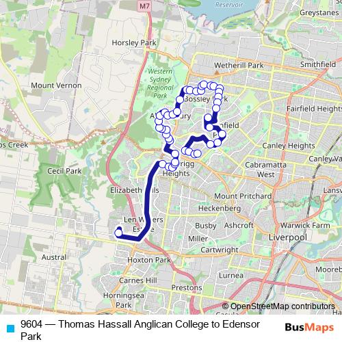 9604 bus Line Map