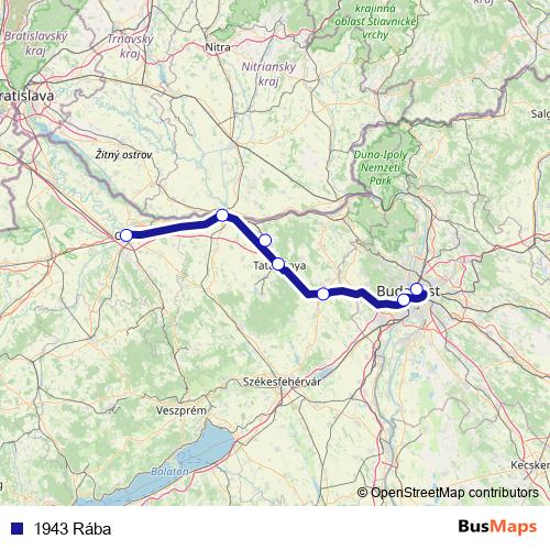 1943 Rába rail Line Map