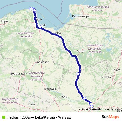Flixbus 1200a bus Line Map