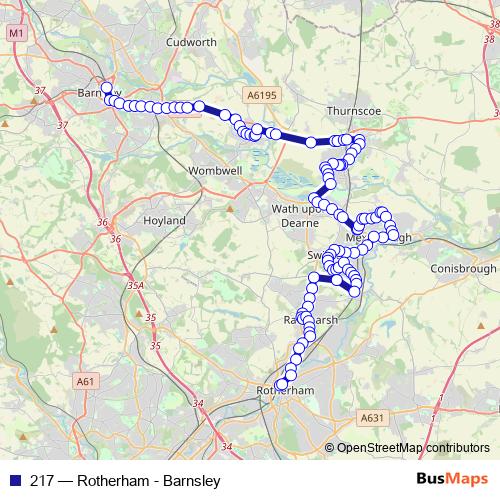 217 bus Line Map