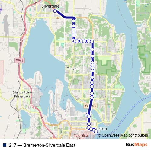 217 bus Line Map