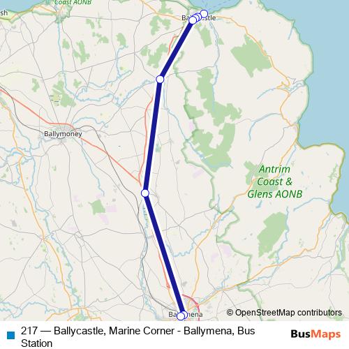 217 bus Line Map