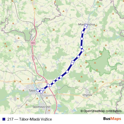 217 bus Line Map