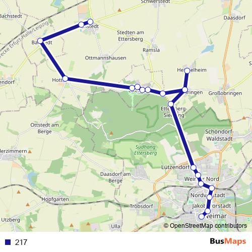 217 bus Line Map