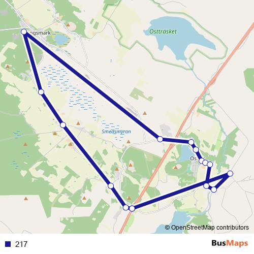 217 bus Line Map