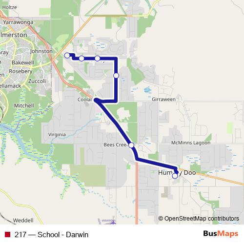 217 bus Line Map