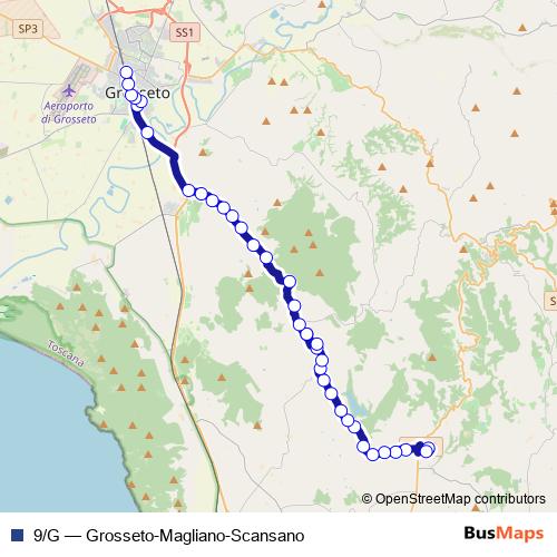 9/G bus Line Map