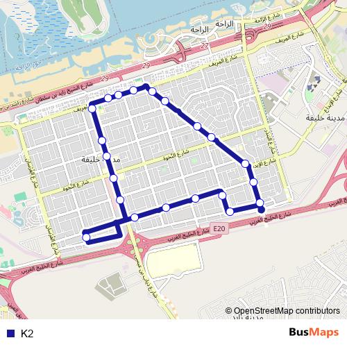 K2 bus Line Map