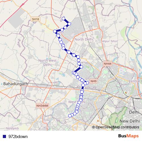 972bdown bus Line Map