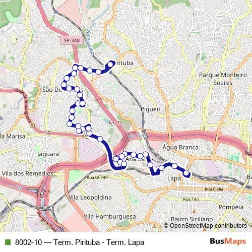 8002-10 bus Line Map